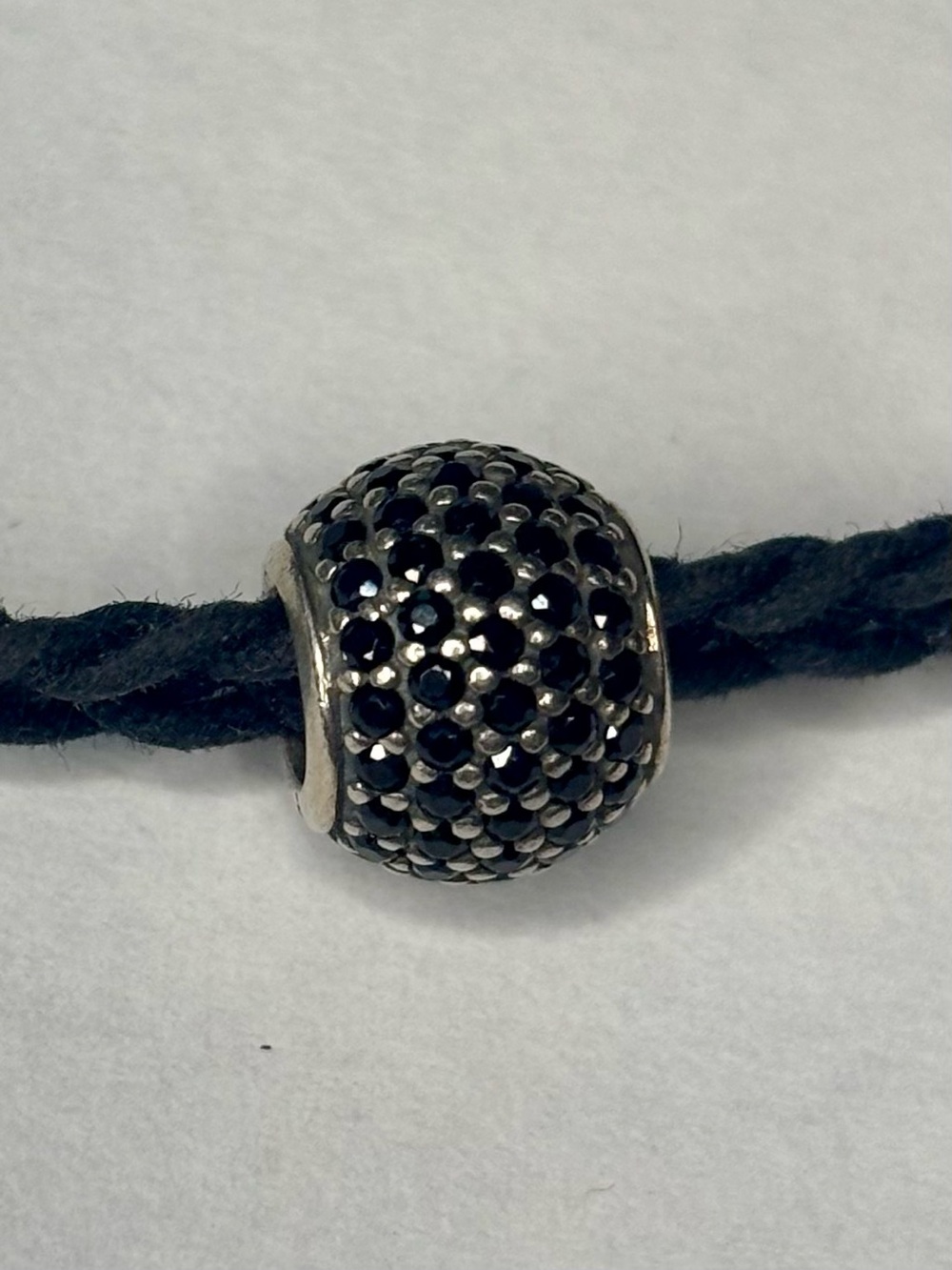 Pandora Black Pave Crystal Charm Sterling Silver S925 ALE